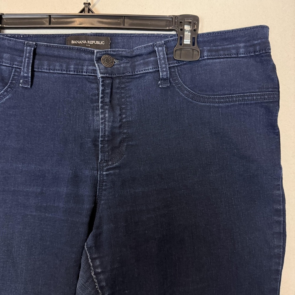 Banana Republic Jeans Womens 14 Blue Skinny Mid Rise Stretch Dark Wash Denim - Picture 6 of 16